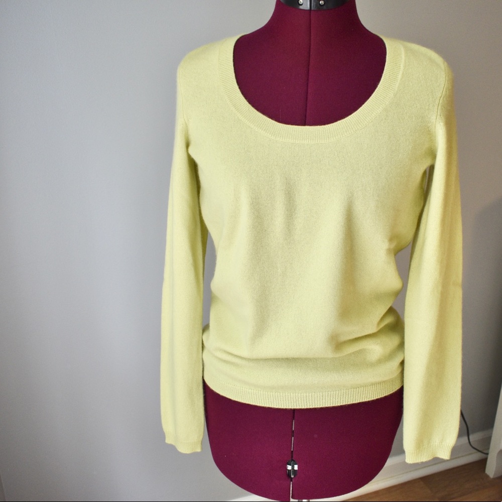 Talbots Pure Cashmere Long Sleeve Sweater Yellow
